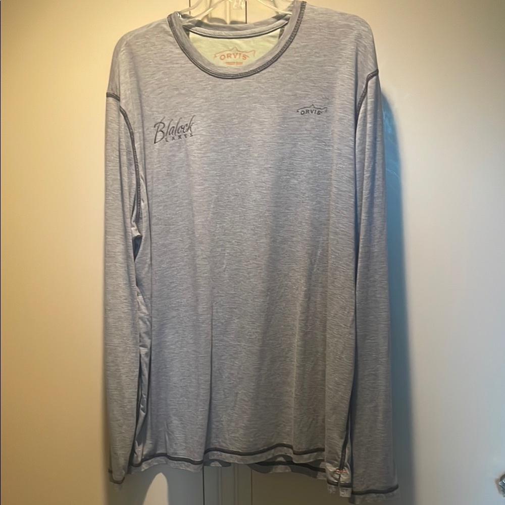 Orvis Light Gray Long Sleeve Tee Blalock Lakes